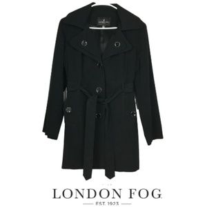 London Fog Black Women’s Trench with Hood Size PL